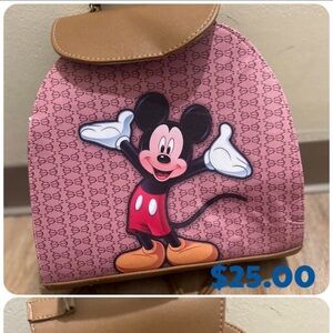 Charming Pink Backpack with Mickey Mouse